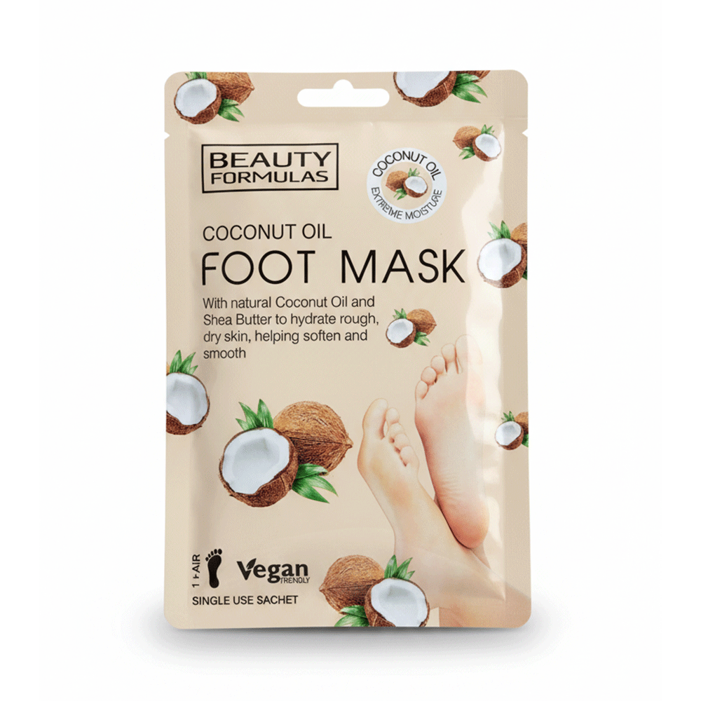 بيوتي فورميولاز قناع قدم بزيت جوز الهند وزبدة الشيا – زوج واحد