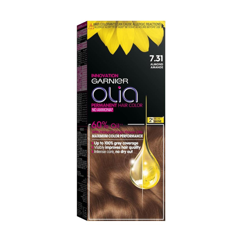 Garnier Olia Permanent Hair Dye Enriched With Oils 7.31 Almond