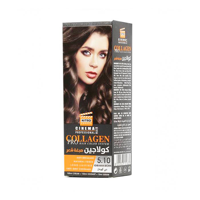 Nitro Cinema Collagen Pro Hair Color System 5.10 Kehraman Brown – 260 ml Kit