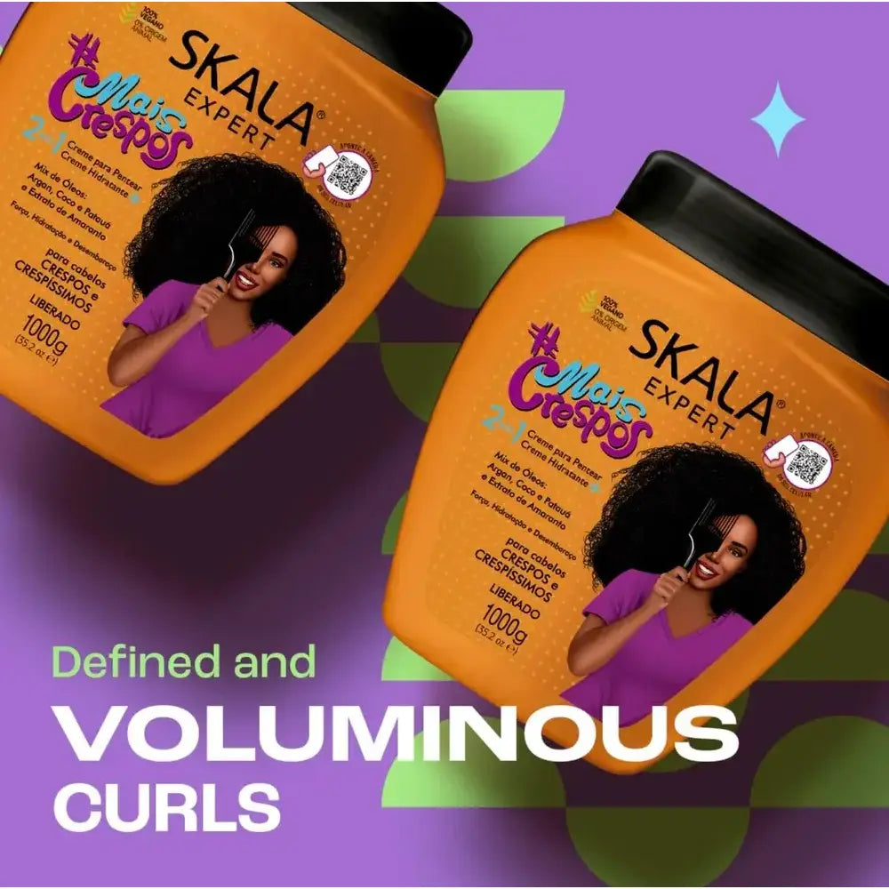 سكالا برازيل، كريم الشعر الكيرلي 2 في 1 بخلاصة الأرجان وجوز الهند وفيتامين اي - 1000 جرام