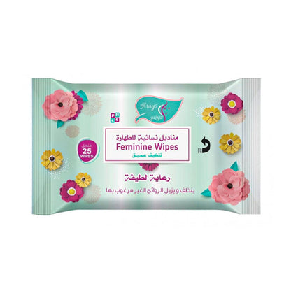 العرايس مناديل نسائية للطهارة  وإزالة الروائح الغير مرغوب بها ،25منديل