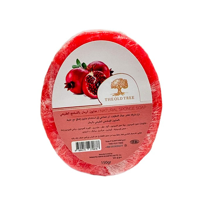The Old Tree Pomegranate Soap with Natural Sponge - 150 grams