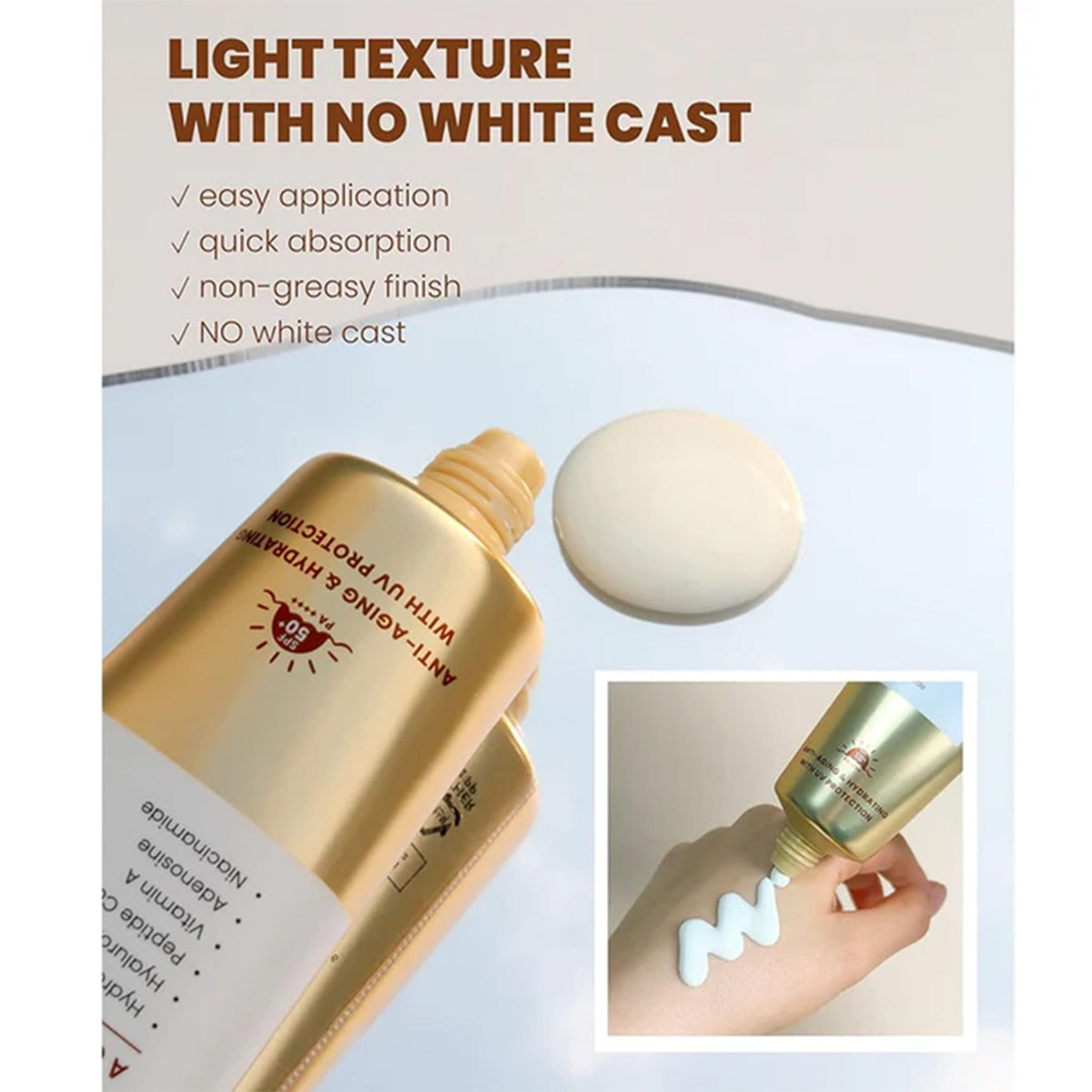 كي سيكريت كريم واقي شمس SPF50 بالكولاجين ترطيب ومكافحة التجاعيد – 60 مل