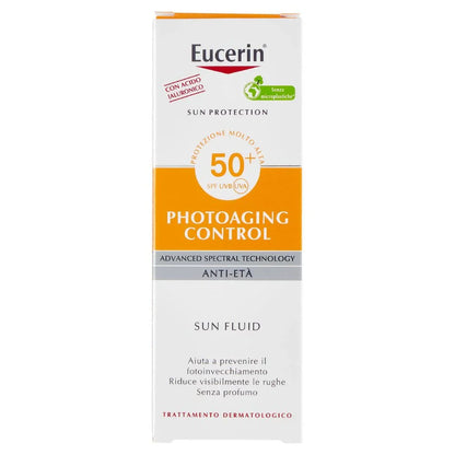 يوسيرين واقي شمس سائل ضد التجاعيد SPF50 للتحكم في الشيخوخة الضوئية بالهيالورونيك اسيد-50 مل