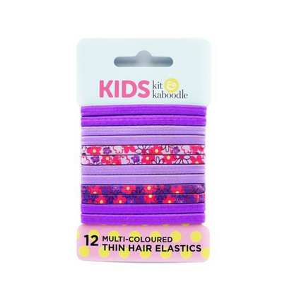 Kate & Caboodle Multi Color Fine Hair Elastics Set - 12 Pieces