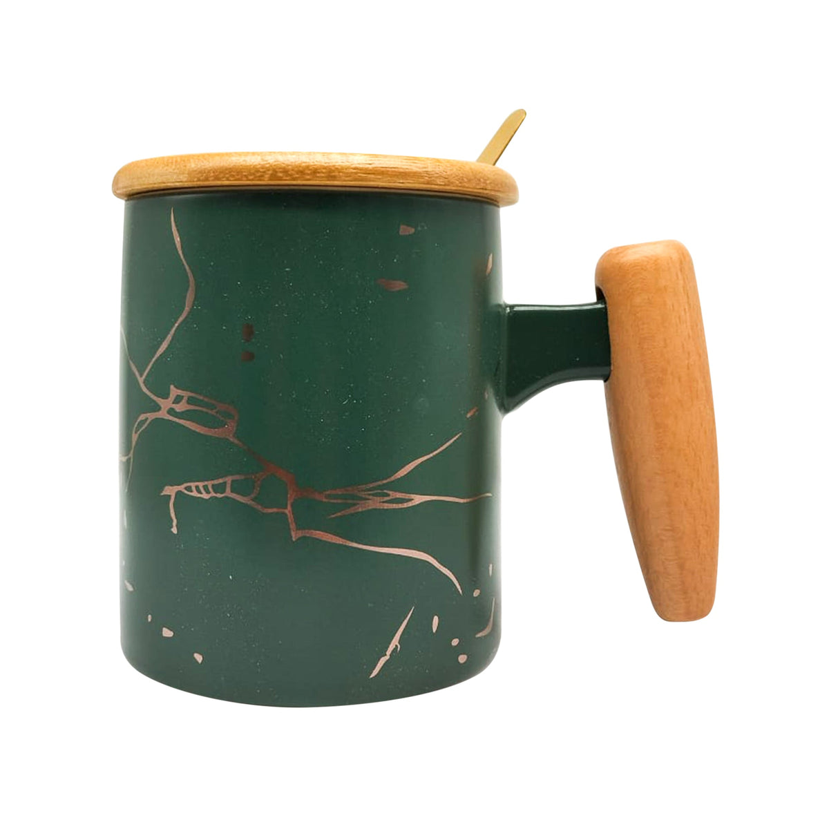 NMA Ceramic coffee cup with wooden handle and lid - 1 cup