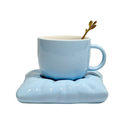 NMA Ceramic Coffee Mug with Saucer and Spoon - 1 Cup