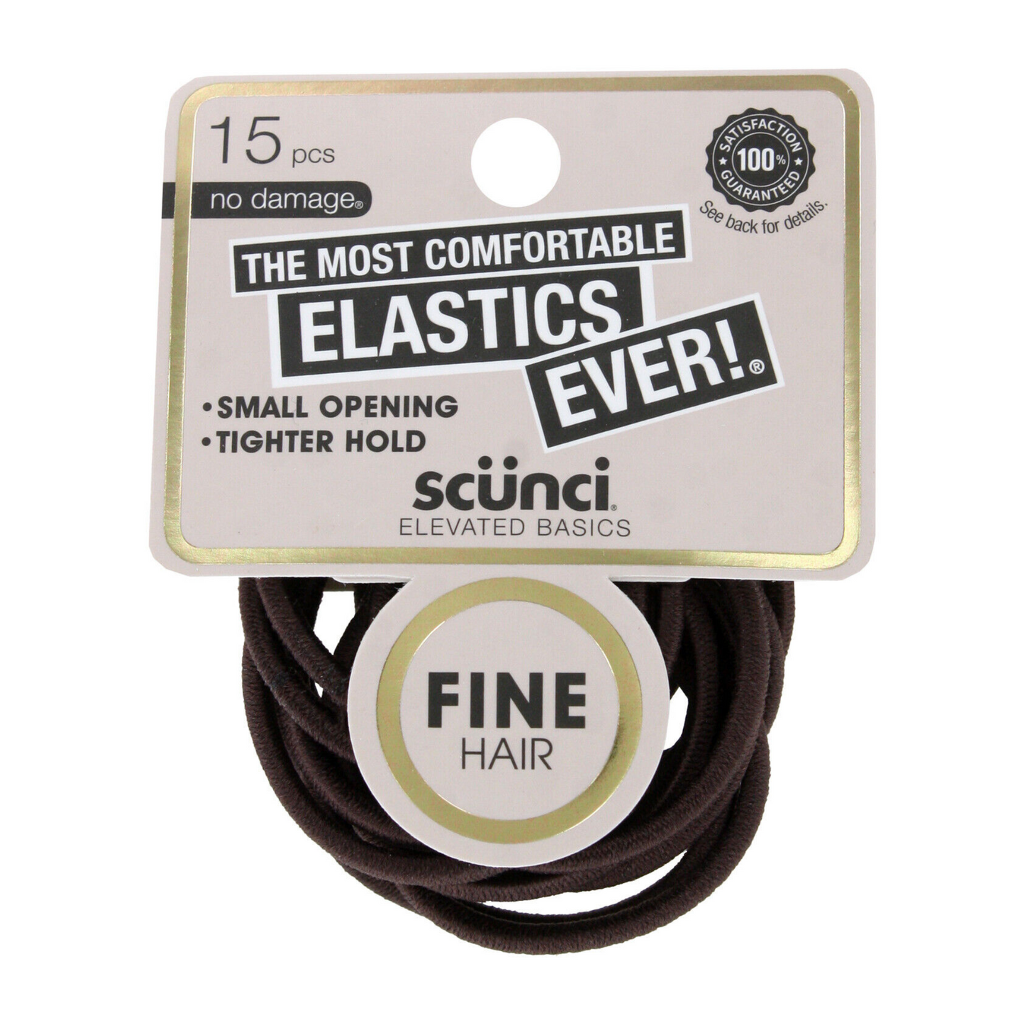 Scunci brown hair elastics - 15 pieces