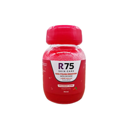 R75 مزيل طلاء الأظافر مع الإسفنجة برائحة الفراولة 180جرام
