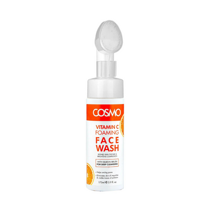 كوزمو غسول الوجه الرغوي بفيتامين سي مزود بفرشاة - 175 مل