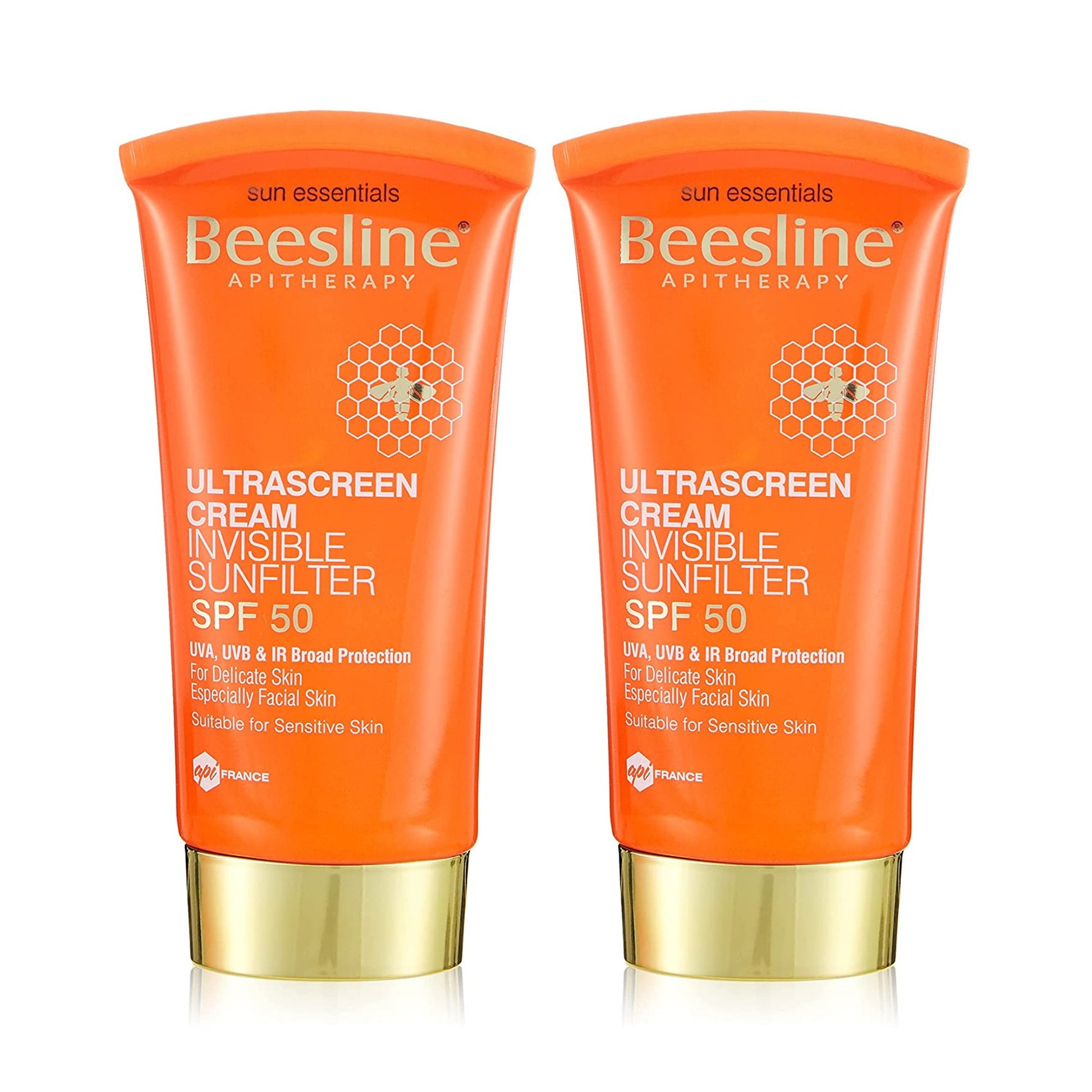 بيزلين كريم ألتراسكرين حاجب شفاف للشمس SPF50 للبشرة الرقيقة  -عرض عبوتان×60مل