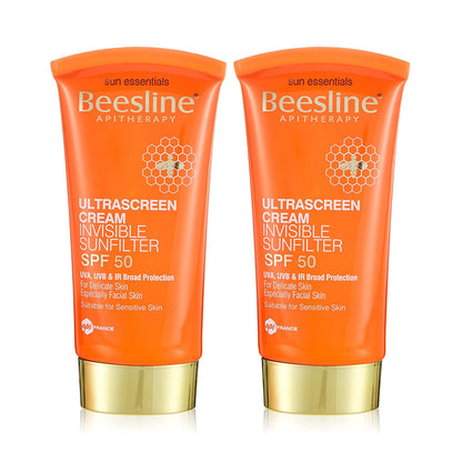 بيزلين كريم ألتراسكرين حاجب شفاف للشمس SPF50 للبشرة الرقيقة  -عرض عبوتان×60مل