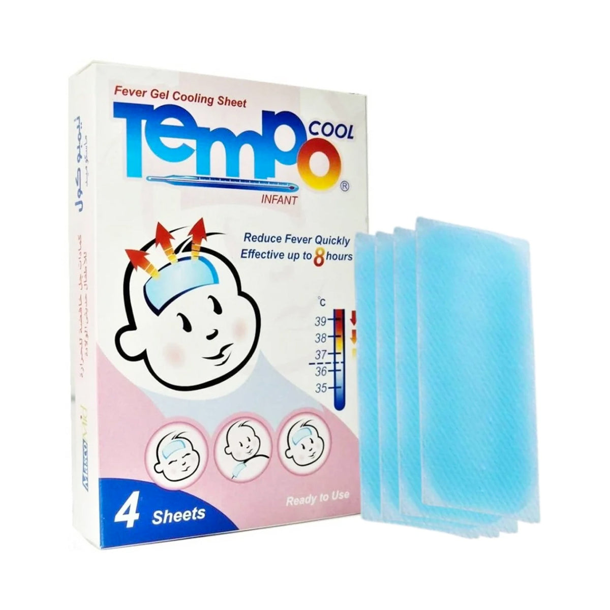 Tempo cool INFANT Fever Gel cooling sheet - 4 sheets