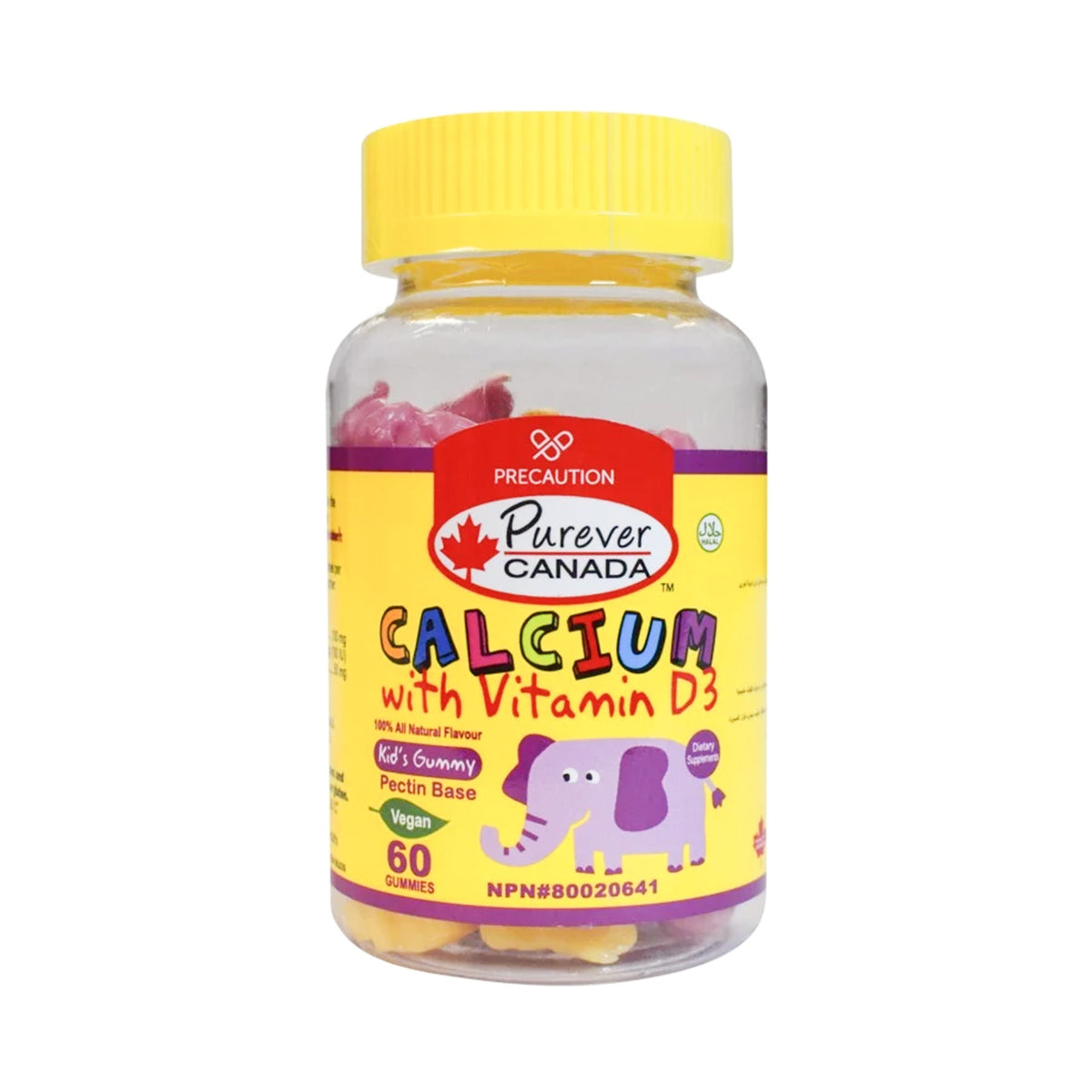 PUREVER CANADA KID'S GUMMY WITH CALCIUM & VITAMIN D3 - 60 gummies