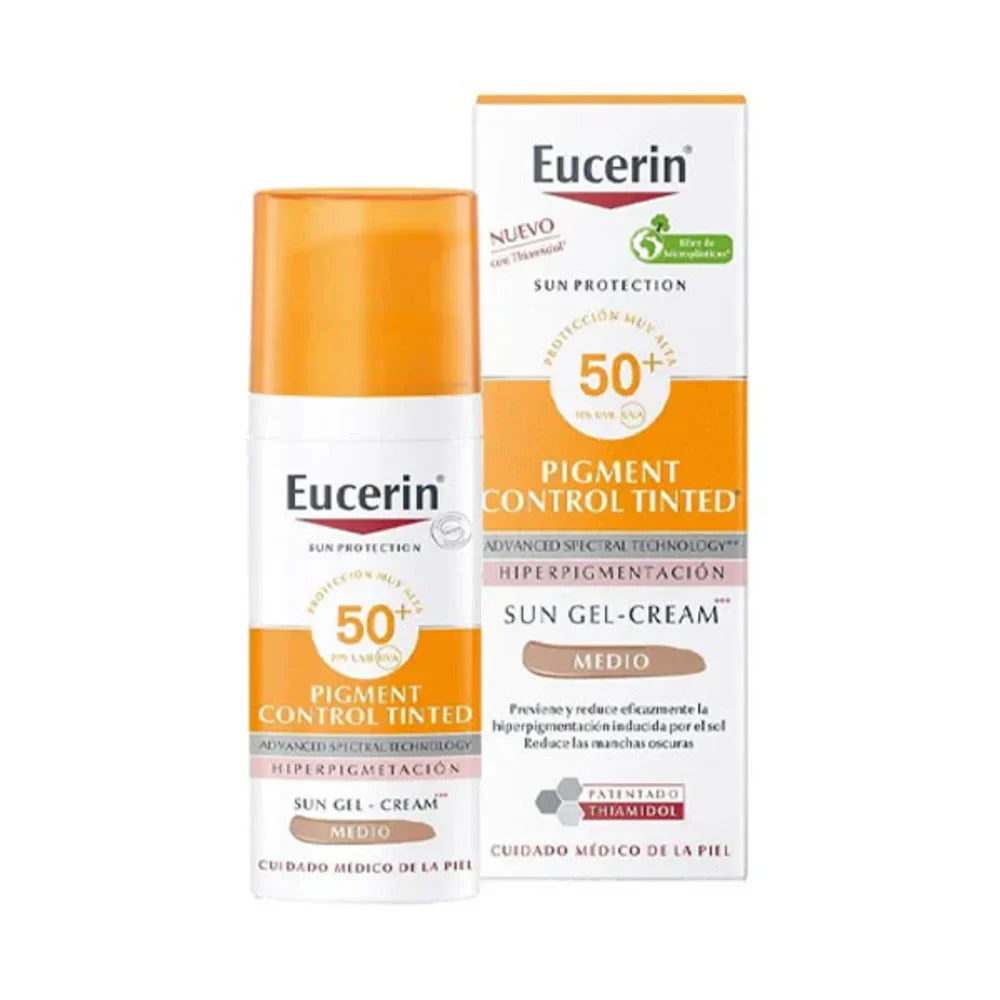 يوسيرين كريم جل واقي شمس SPF50 حماية للتحكم بالتصبغات مع لون مديوم تنت -50 مل