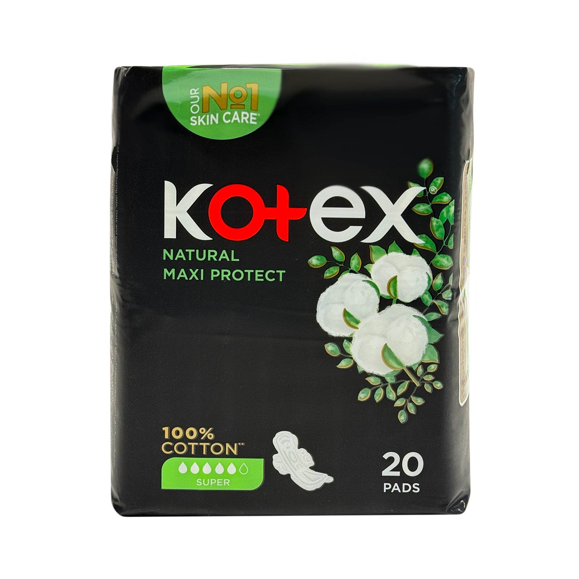 Kotex Maxi Protect Cotton Pads with Wings - 20 Pads