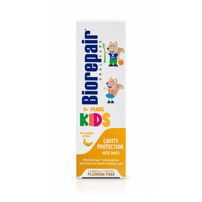 Biorepair Oral Care Kids 0+ Cavity Protection Milk Teeth Toothpaste with Banana Extract – 50 ml.