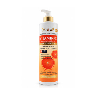 DR·WWP Vitamin C Whitening Moisturizing Body Lotion with Licorice Root Extract & Hyaluronic Acid – 500 ml