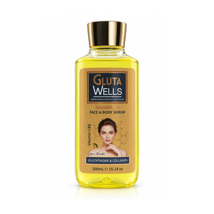 Gluta Wells Glutathione Face & Body Serum with Collagen, Vitamin C & E – 300 ml