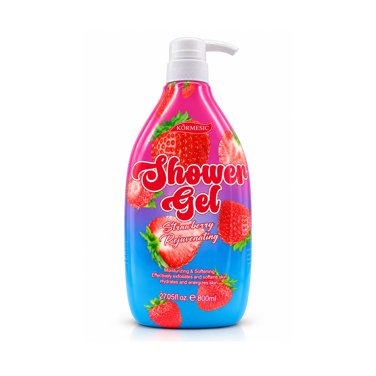 KORMESIC Strawberry Rejuvenating Shower Gel – 800 ml.