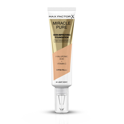 ماكس فاكتور ميراكل بيور كريم أساس لتحسين البشرة SPF 30 PA+++ – درجة 40 Light Ivory – 30 مل