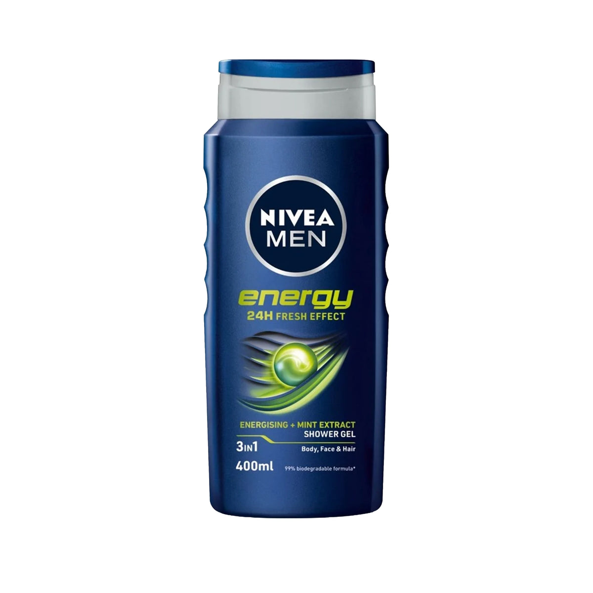 NIVEA MEN Energy 3in1 Shower Gel with Mint Extract – 24H Fresh Effect – 400 ml.