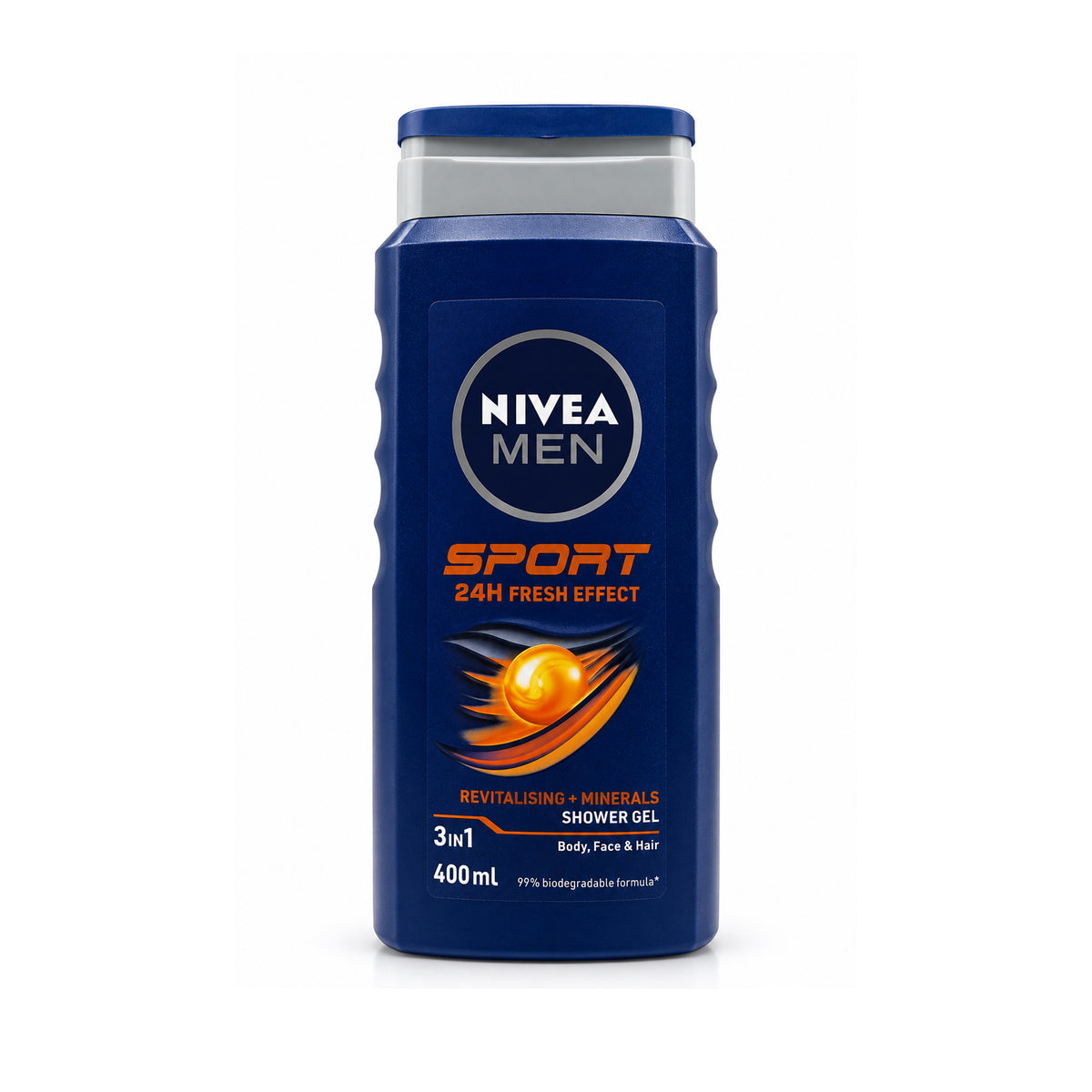 NIVEA MEN Sport 3in1 Shower Gel – 24H Fresh Effect – Revitalising + Minerals – 400 ml.