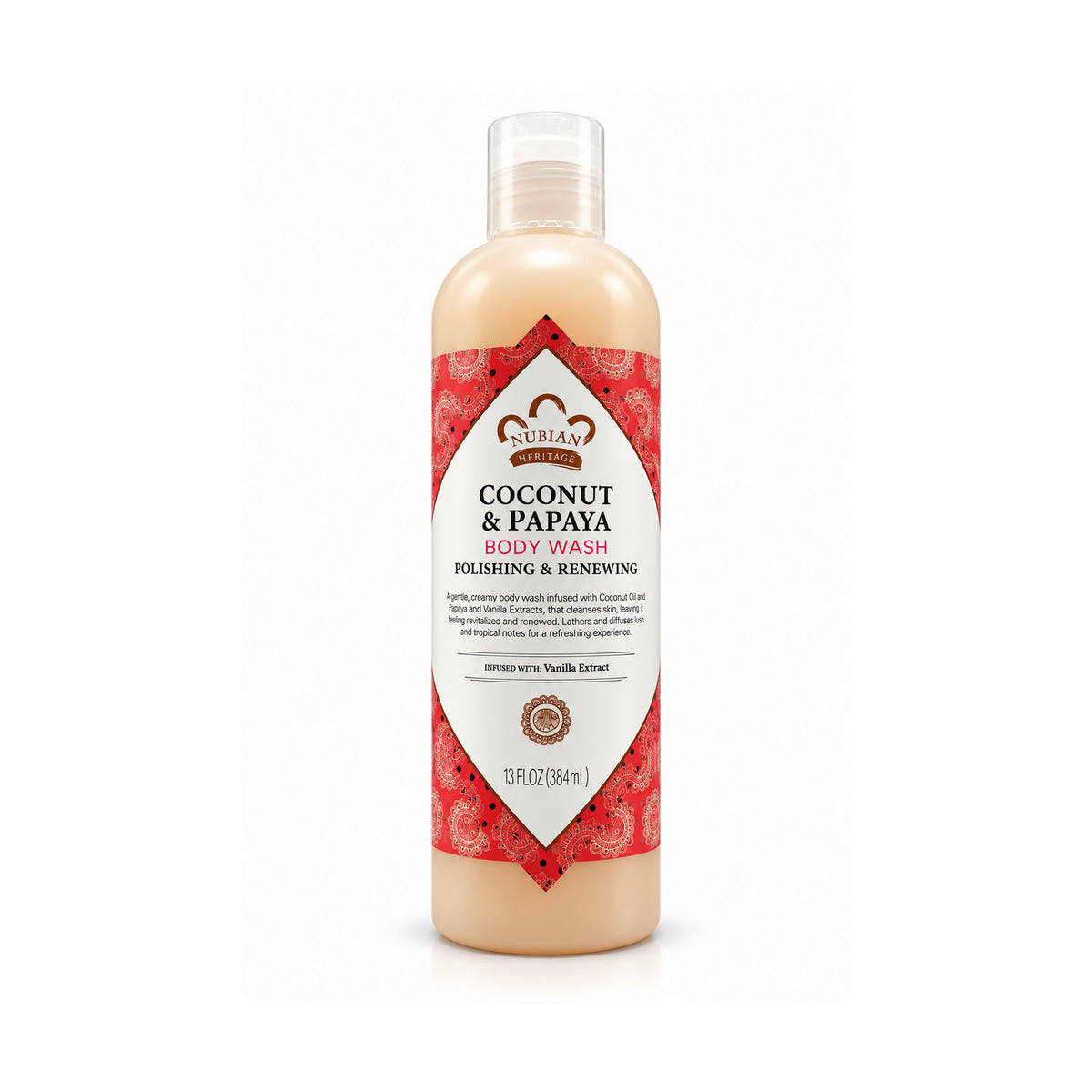 Nubian Heritage Coconut & Papaya Body Wash – Polishing & Renewing – 384ml