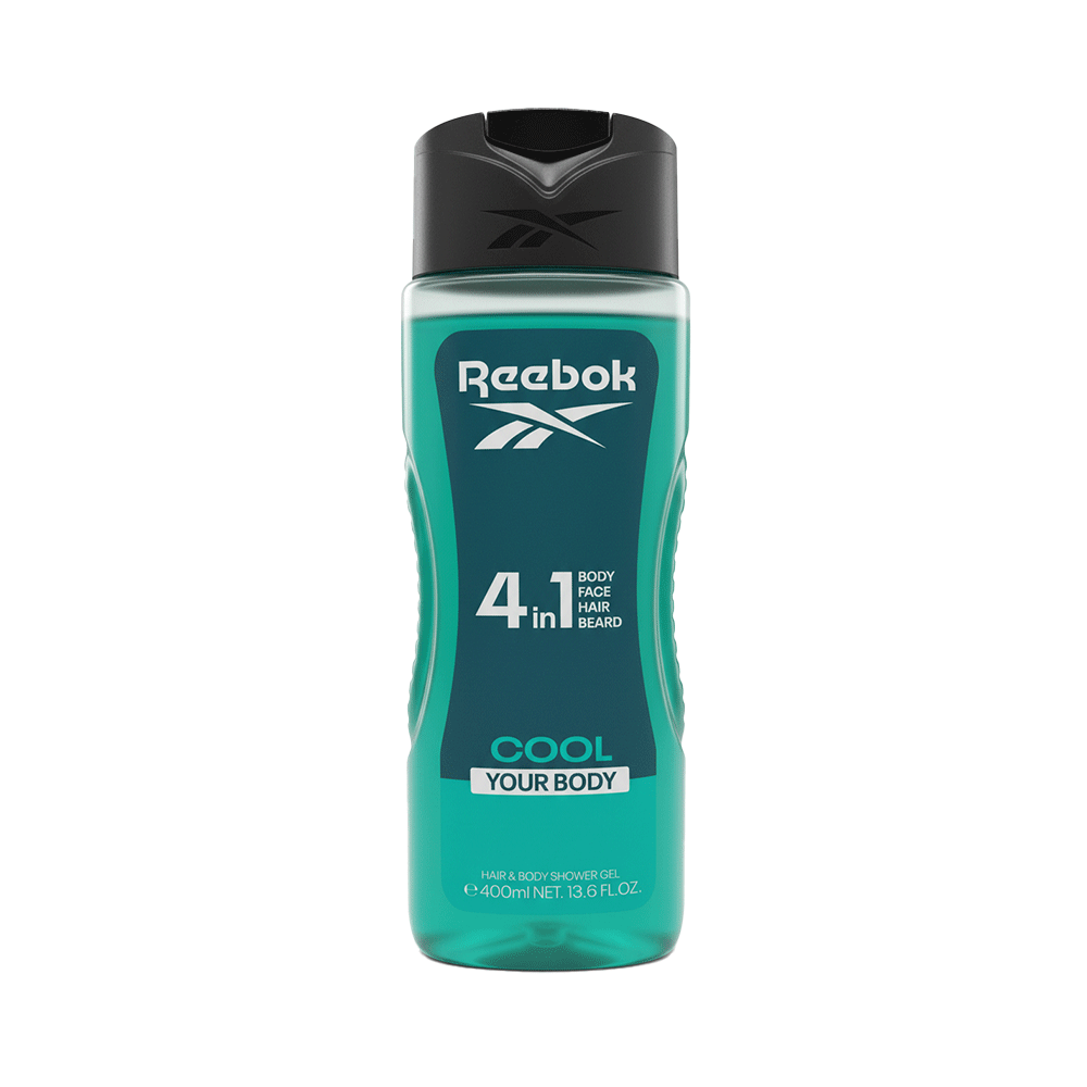 Reebok 4-in-1 Shower Gel for Hair, Body, Face & Beard - 400ml