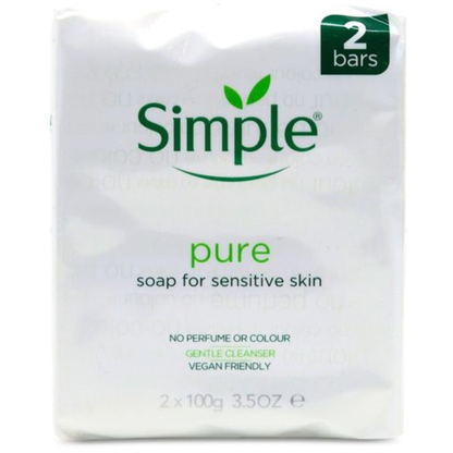 Simple Pure Natural Cleansing Soap for Sensitive Skin 100x2 grams