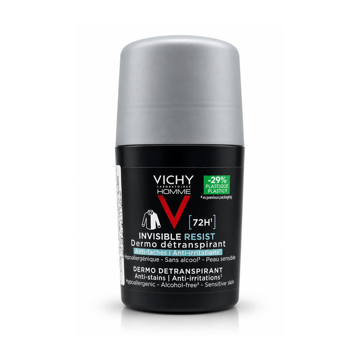 Vichy Homme Invisible Resist 72H Dermo Antiperspirant Roll-On – 50 ml.