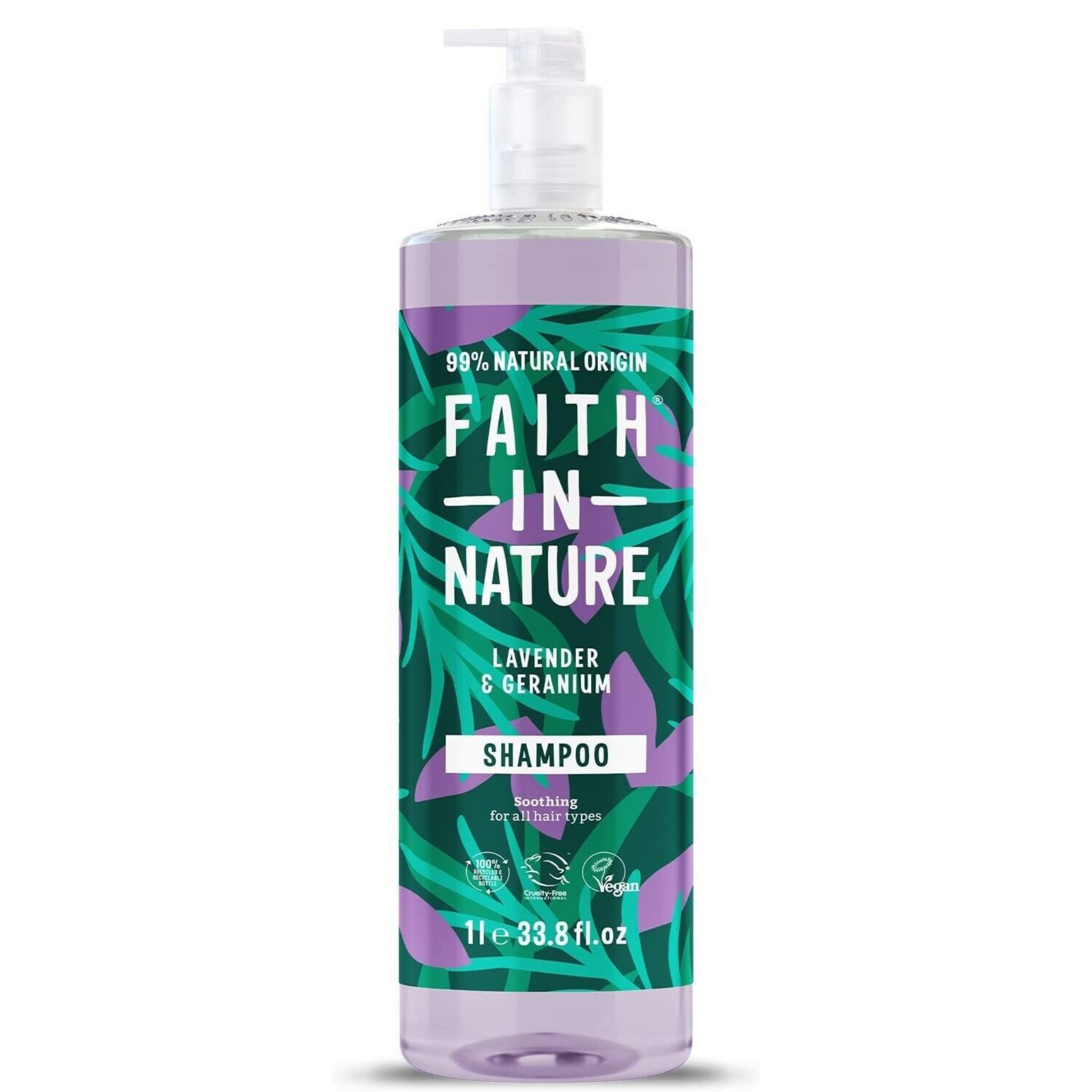 Faith in Nature Lavender and Geranium Shampoo for all hair types 1000 ml