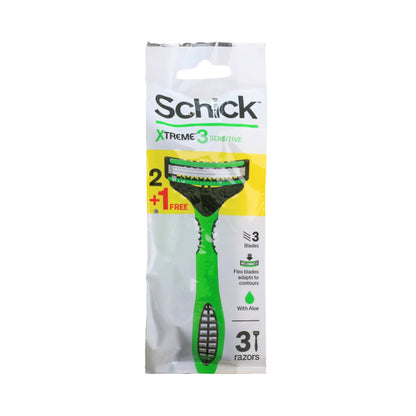 Schick Extreme three-blade razor for sensitive skin - 3 pieces