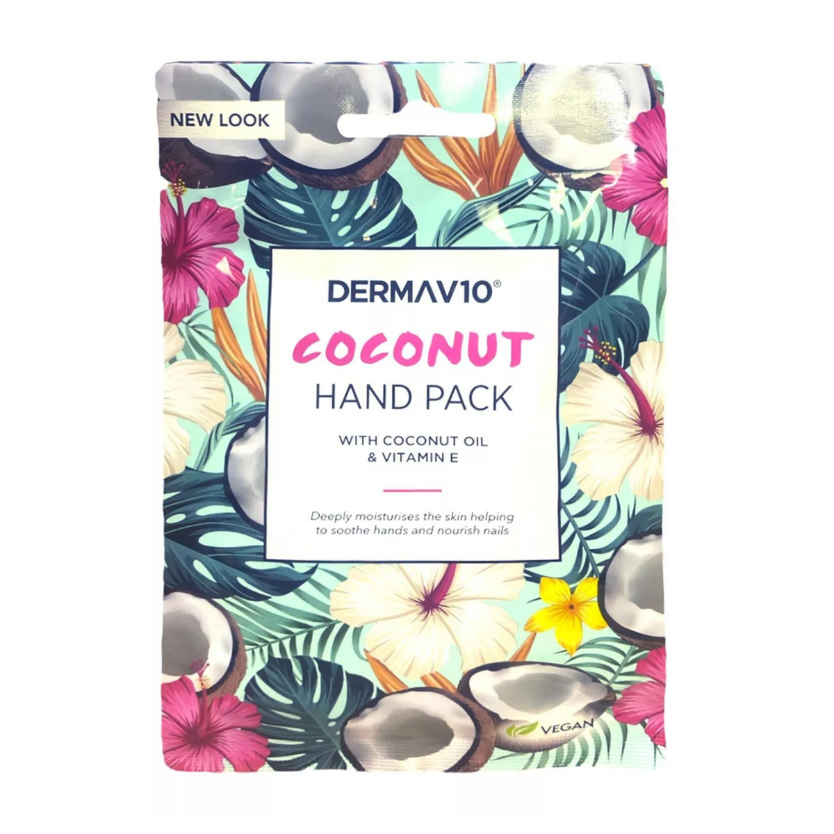 Derma v10 gloves with moisturizing coconut oil for hands and nails - 1 pair