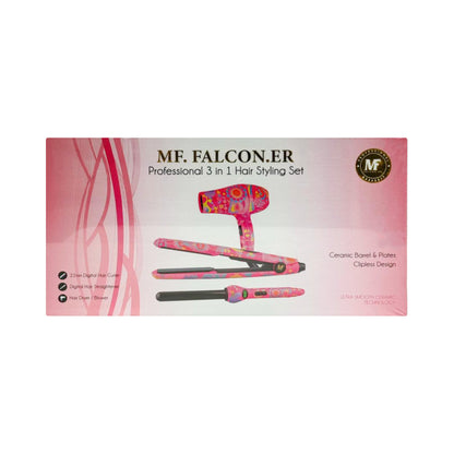 MF Falconer 3 in 1 hair styling kit pink – 22mm