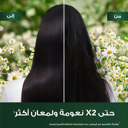 هيربل إيسنسز سموث آند شاين شامبو بالبابونج لشعر انسيابي ولامع – 400 مل.