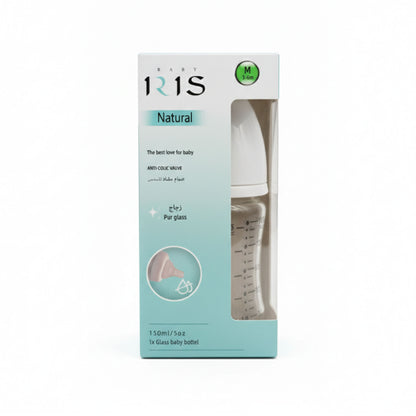 baby-iris-glass-baby-feeding-bottle-with-anti-colic-valve-from-3-months-150-ml-random-colors-1-piece