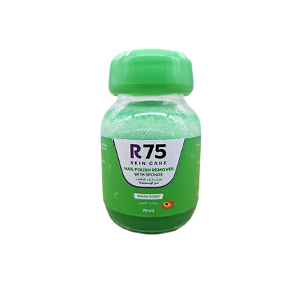 R75 مزيل طلاء الأظافر مع الإسفنجة برائحة الخوخ 180جرام