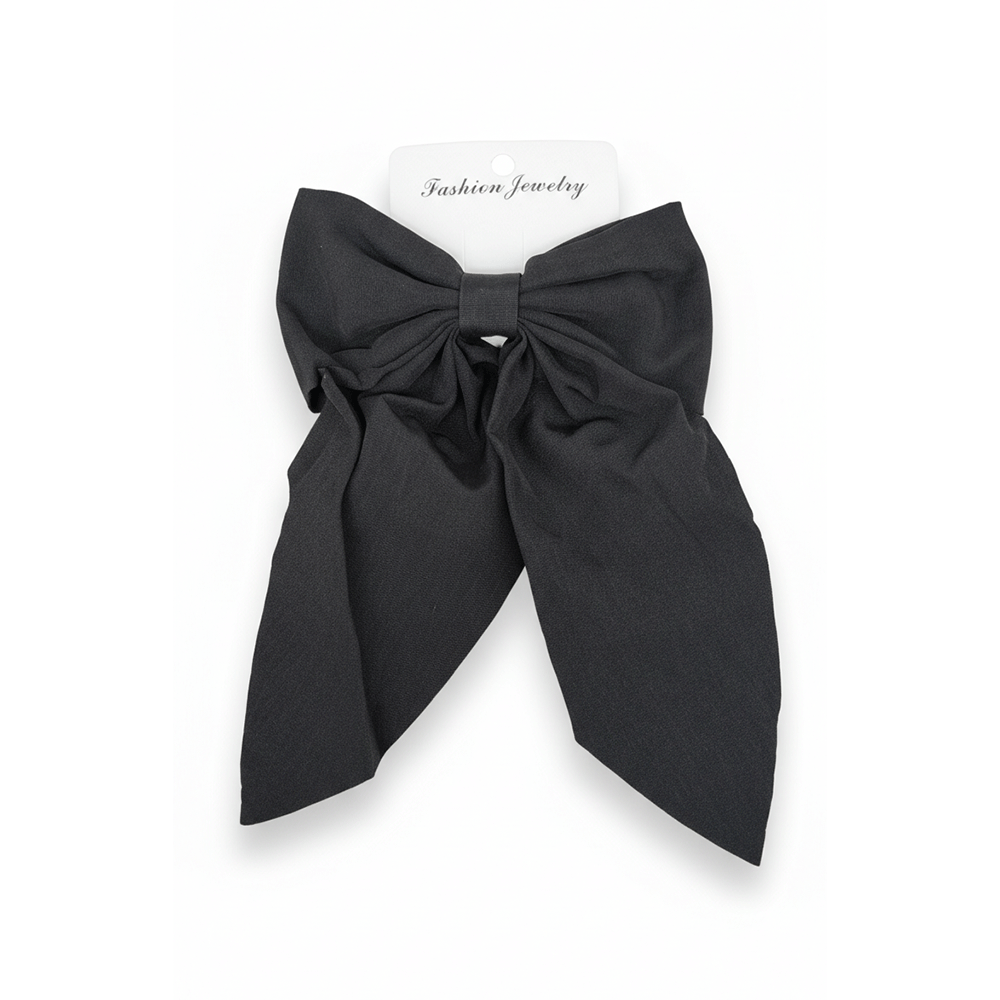 Black Fabric Hair Bow