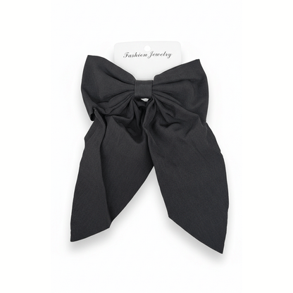 Black Fabric Hair Bow