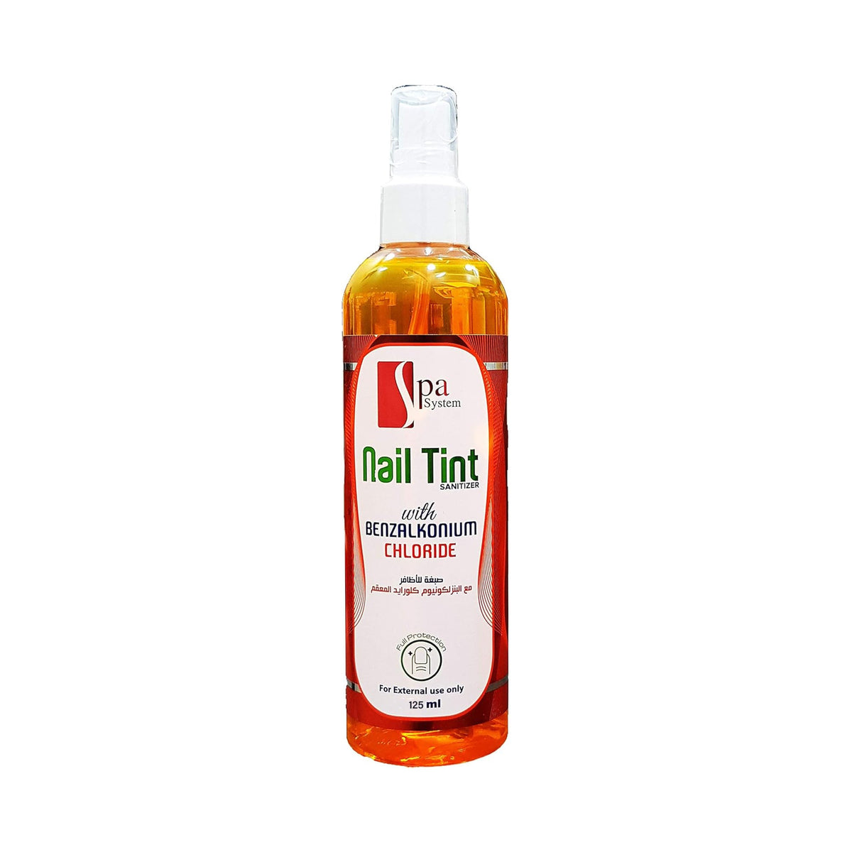 SPA SYSTEM NAIL TINT SANITIZER WITH BENZALKONIUM CLORIDE - 125 ml