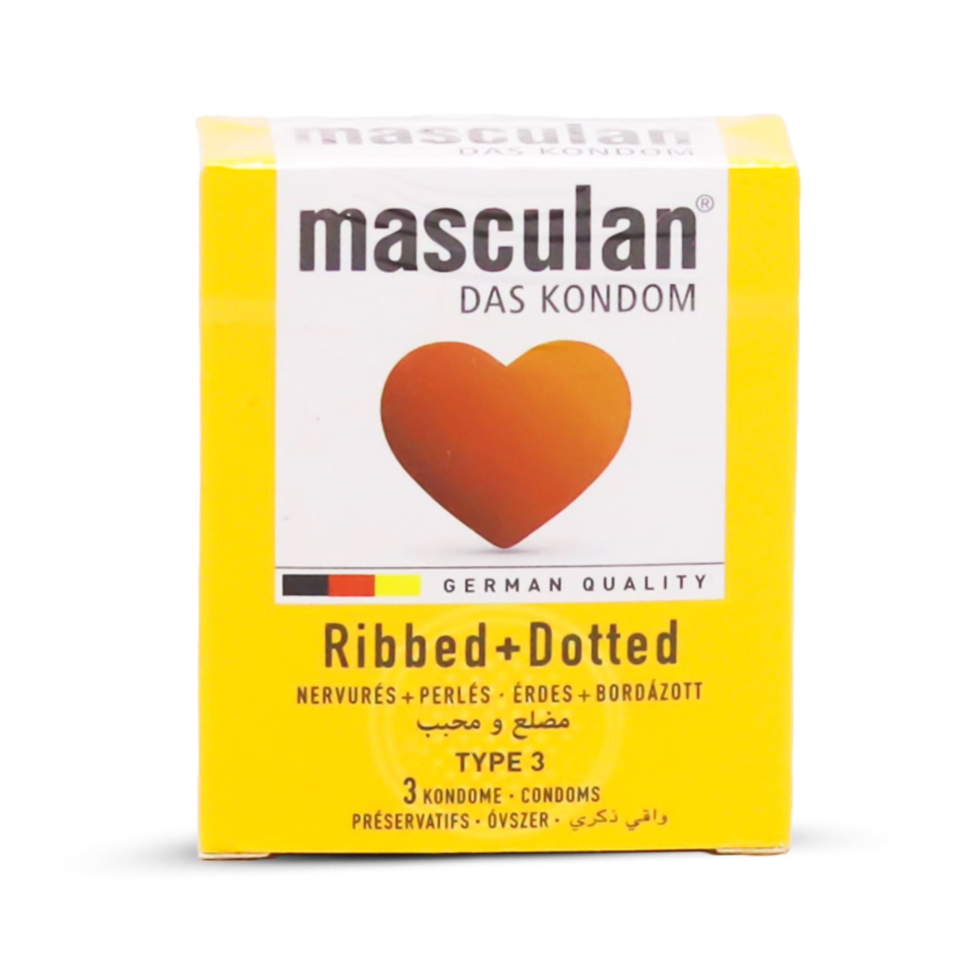 ماسكولان واقي ذكري مضلع ومحبب نوع 3 - 3 حبات