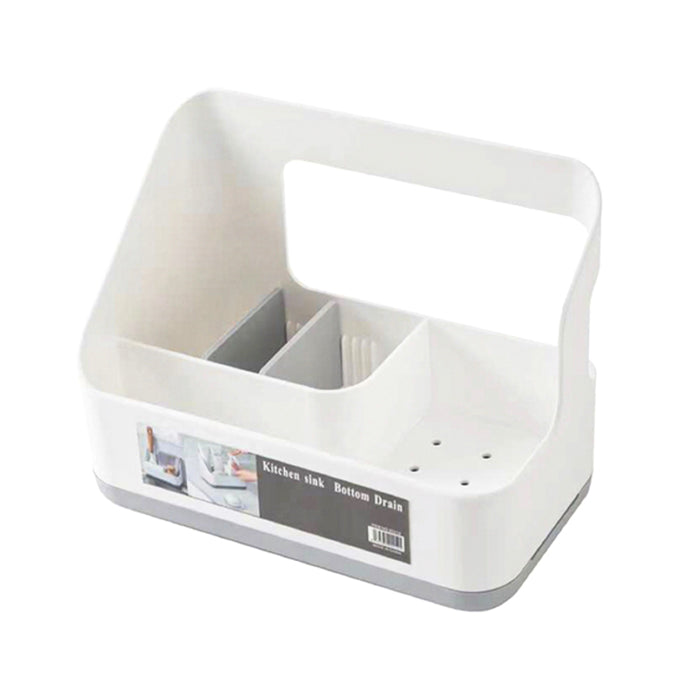 منظم وحامل إسفنجة ومواد التنظيف للمطبخ ،علبة واحدة مقسمة
