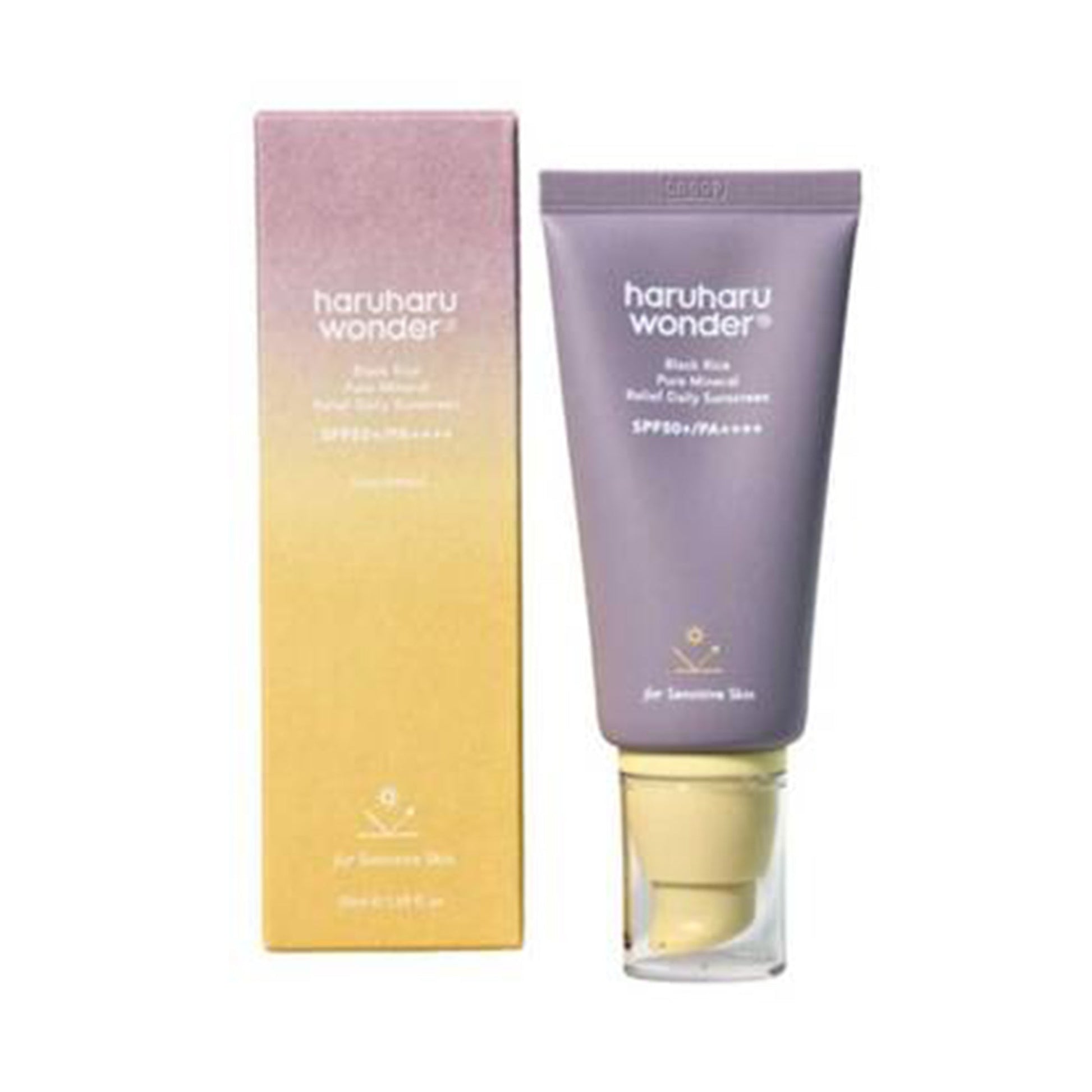 هارو هارو وندر واقي شمس SPF50 بالأرز الأسود والمعادن النقية غير معطر-50 مل
