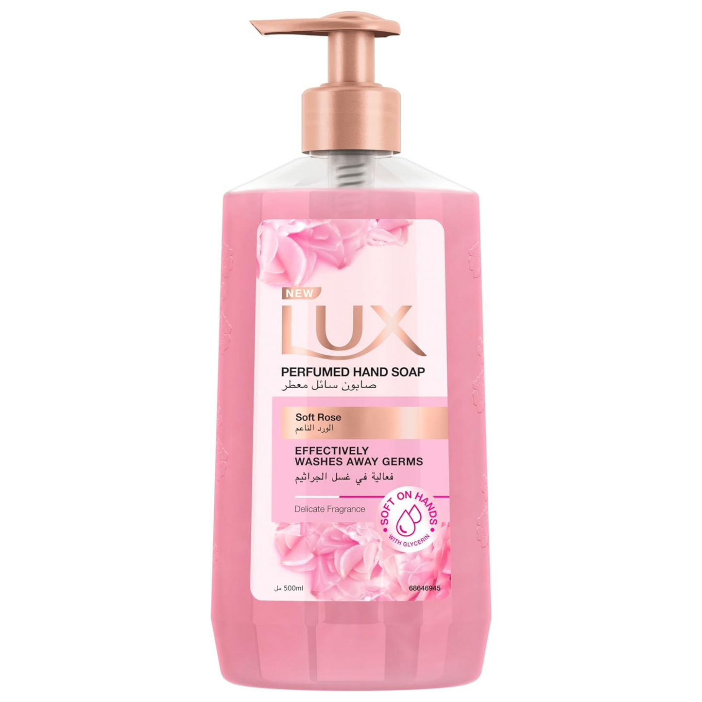 Lux liquid soap with soft roses, effective for washing germs - 500 ml