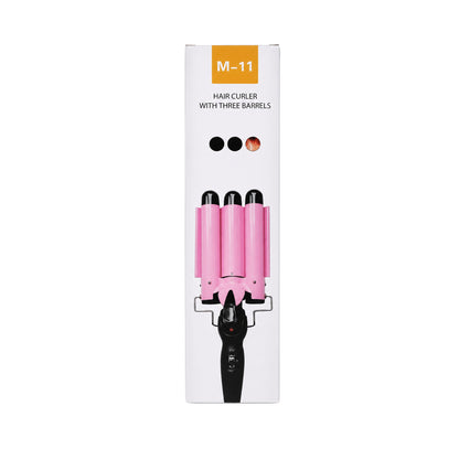 hair-curling-iron-with-three-barrels-model-m-11-black-color-one-piece
