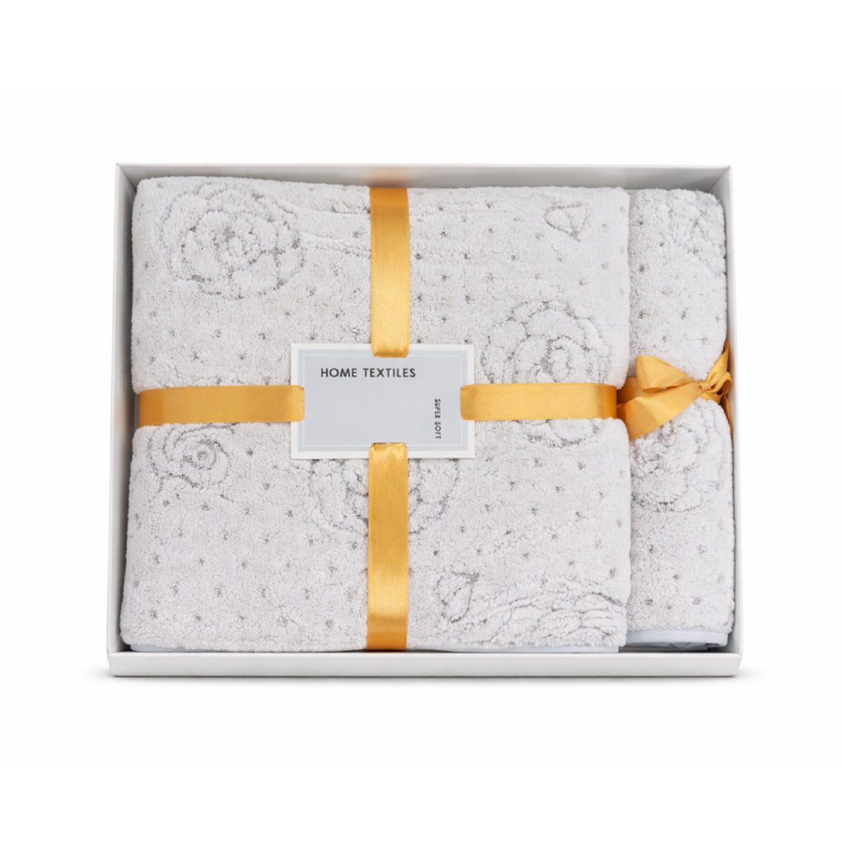 home-textile-classic-fashion-cotton-bath-towel-set-for-body-and-hair-light-grey-2-pieces