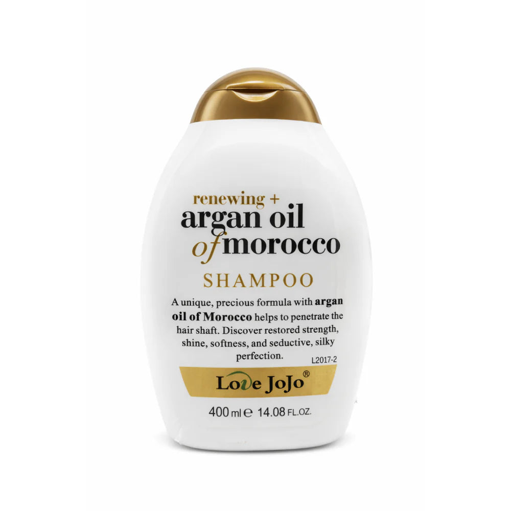 Love JoJo renewing argan oil of morocco shampoo 400ml for restored strength and silky softness