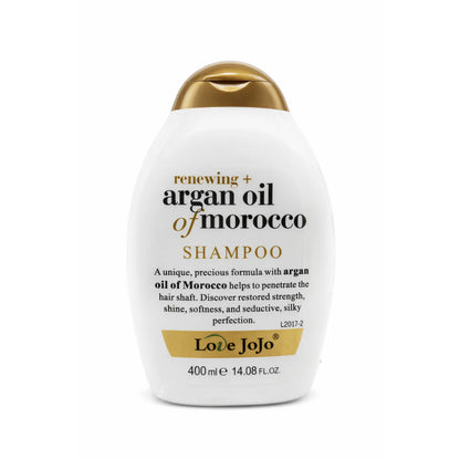 Love JoJo renewing argan oil of morocco shampoo 400ml for restored strength and silky softness