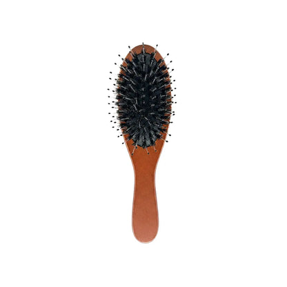 Wooden oval hair brush